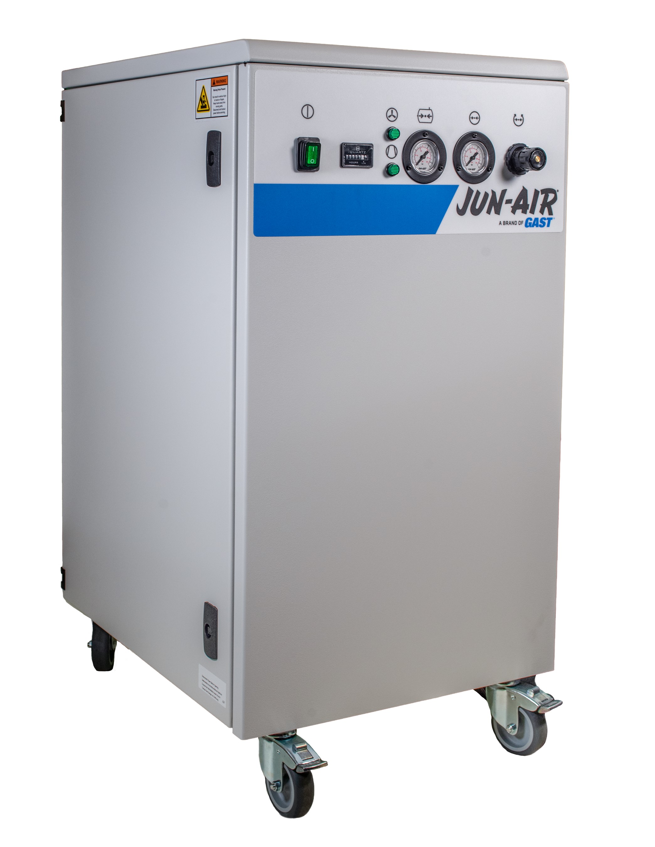 JUN-AIR ölfreier flüsterleiser Kompressor 106R-25MQ2 mit Tank und Adsorptiontrockner